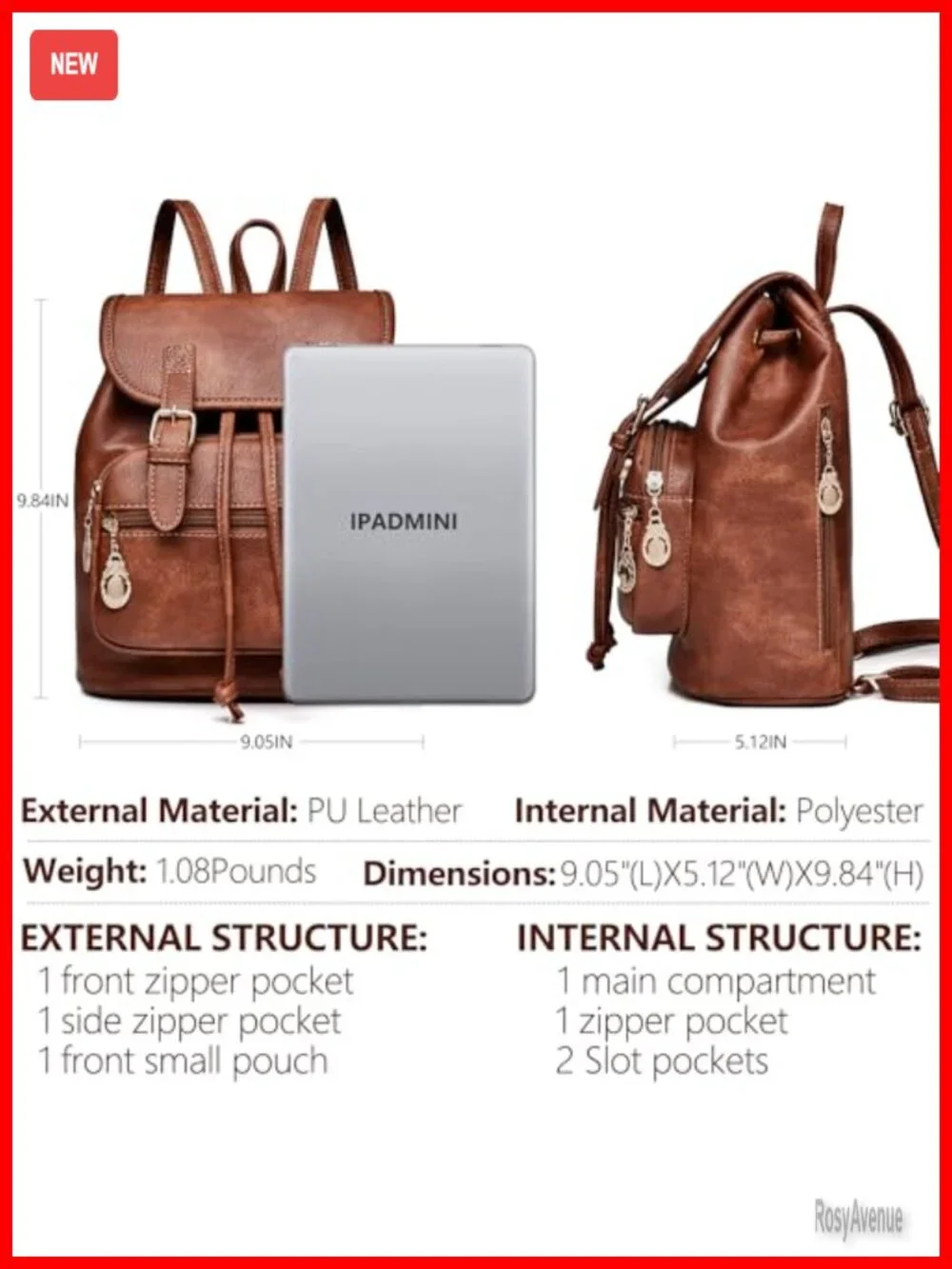 Mini Backpack Purse Faux Leather Lightweight Travel Small Daypack